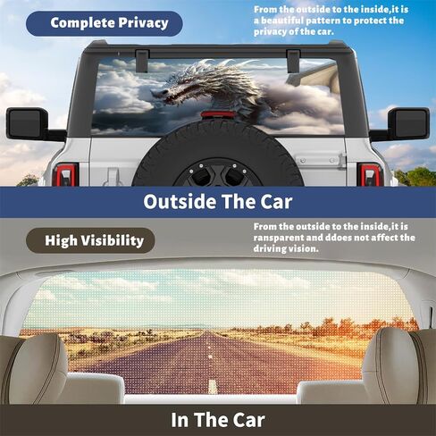 Glam Cool Dragon Pickup Truck Decals Rear Window, Fantasy Clouds Animal Automotive Decals and Graphics Rear Window Decals for Trucks, Car Window Decal Sticker 66 x 22 inch in Saudi Arabia