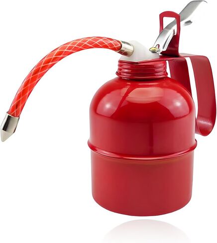 Oil Can, 12 OZ (400ML) Metal Pump Can Pistol Type Oiler with Flexible Spout, Thumb Lever Pump Handle Manual Oiler Spray Can Oil Squirt Can, Universal Car Accessories in Saudi Arabia