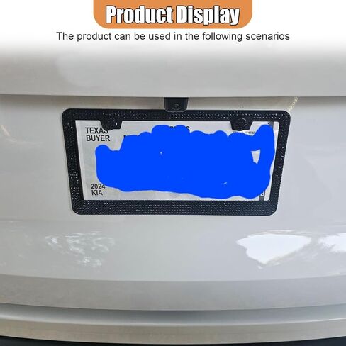 Bling Car License Plate Frame, Sparkly Rhinestone Auto License Plate Holder, Stainless Steel Crystal Automotive License Tag Cover, Universal Glitter Car Accessory for Women Men (White, 1PC) in Kuwait