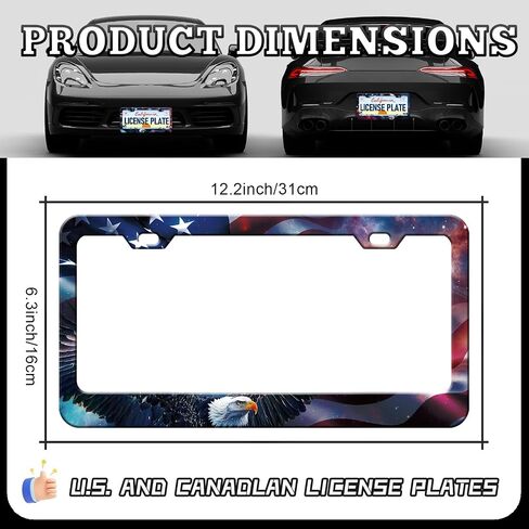 Black Leopard Cheetah Print License Plate Frames - 2 Pack Front Rear Animal Print License Plate Holder Covers, Aluminum Metal Rust-Proof Waterproof Car Tag Frame with Screws Fasteners Caps in Saudi Arabia