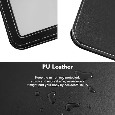 Makeup Mirror, 6.5x8.9 Inches Portable PU Leather Mirror, Folding Desktop Vanity Mirror with Adjustable Stand for Vanity Table, Office, Travel Leopard Print in Saudi Arabia