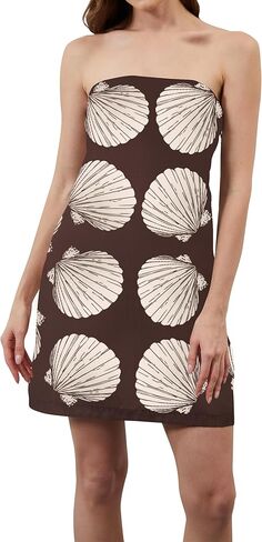 Women's Strapless Tube Mini Dress 2025 Summer Casual Boho Floral Print Sleeveless Going Out Beach Vacation Short Dress in Saudi Arabia