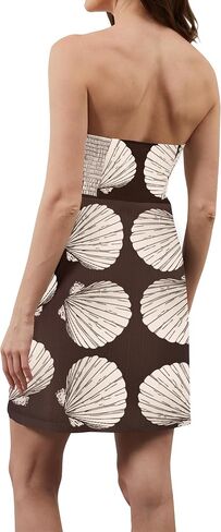 Women's Strapless Tube Mini Dress 2025 Summer Casual Boho Floral Print Sleeveless Going Out Beach Vacation Short Dress in Saudi Arabia