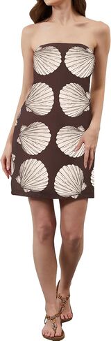Women's Strapless Tube Mini Dress 2025 Summer Casual Boho Floral Print Sleeveless Going Out Beach Vacation Short Dress in Saudi Arabia