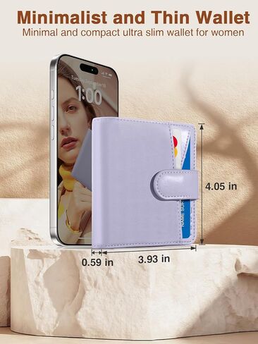 Slim Wallet for Women, Wallet Women with Smart Tracker Works with Apple Find My, RFID Blocking Bifold Credit Card Holder Genuine Leather Small Wallet for Women with ID Window, 8 Cards Holder, Blue in Kuwait