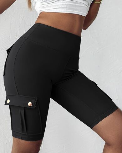 ​​Womens Tummy Control Butt Lifting Active Pants with Flap Pocket High Waist Stretchy Cargo Summer Causal Daily Yoga Workout in Saudi Arabia