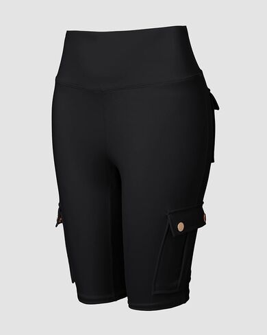 ​​Womens Tummy Control Butt Lifting Active Pants with Flap Pocket High Waist Stretchy Cargo Summer Causal Daily Yoga Workout in Saudi Arabia