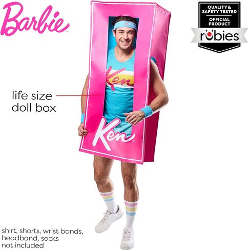Rubies Men's Ken Barbie Life Size Doll Box Adult Costume, Pink, One Size, for Themed Parties and Halloween in Saudi Arabia