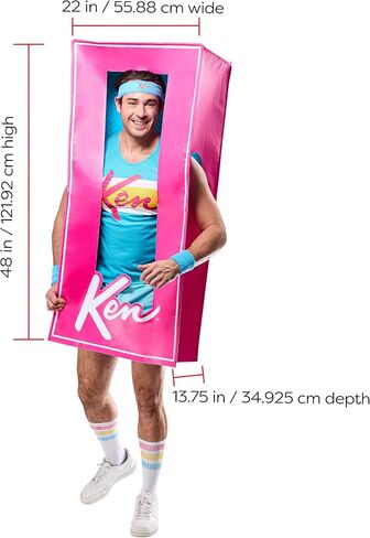 Rubies Men's Ken Barbie Life Size Doll Box Adult Costume, Pink, One Size, for Themed Parties and Halloween in Saudi Arabia