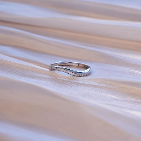 Matching Couple Rings 925 Sterling Silver Promise Rings for Her and Him Silver Matching Bands Curved Design Adjustable Engagement Ring for Birthday in Saudi Arabia