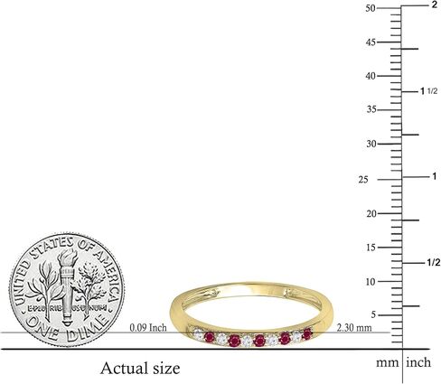 Dazzlingrock Collection Round Ruby & White Diamond Alternate Stone Wedding Band for Women in 10K Solid Gold in Saudi Arabia