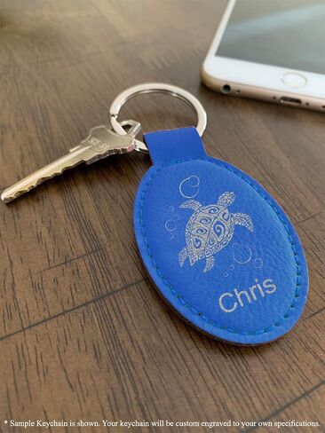 LaserGram Oval Keychain, Snowboarder Man, Personalized Engraving Included (Dark Blue) in Saudi Arabia