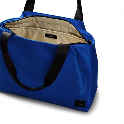 RADLEY London Blair Crescent Responsible Women's Recycled Fabric Large Ziptop Tote, Yves Blue in Saudi Arabia