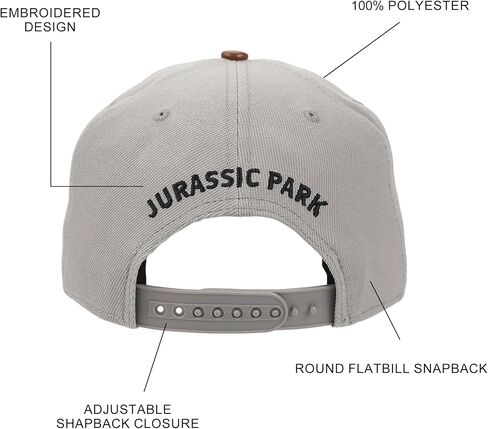 Jurassic Park Logo Woven Patch White Snapback Hat in Saudi Arabia