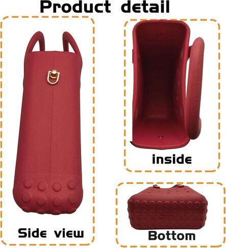 Small Rubber Beach Bag Simple Modern Waterproof Mini Eva Tote Pool Bag With Holes Crossbody Strap For Women (purple) in Saudi Arabia