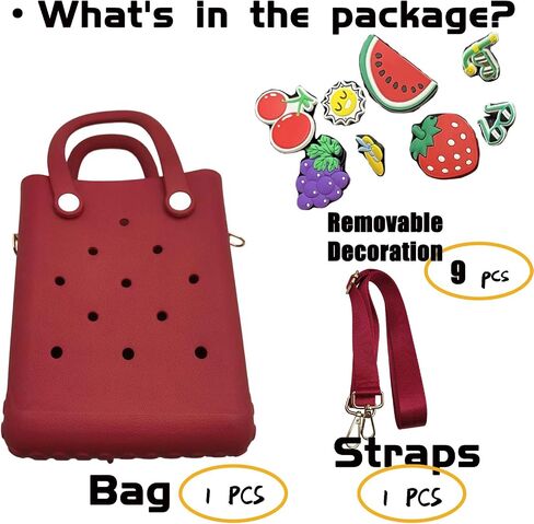 Small Rubber Beach Bag Simple Modern Waterproof Mini Eva Tote Pool Bag With Holes Crossbody Strap For Women (purple) in Saudi Arabia
