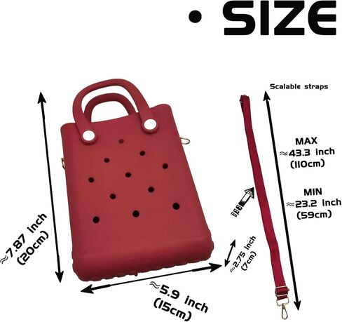 Small Rubber Beach Bag Simple Modern Waterproof Mini Eva Tote Pool Bag With Holes Crossbody Strap For Women (purple) in Saudi Arabia