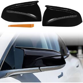 TOPUS Pair Side Mirror Cover Caps Replacement for Tesla Model 3 2018-2024 Ox Horn Style Car Exterior Reversing Rear View Mirror Housing Left & Right Carbon Fiber in Kuwait