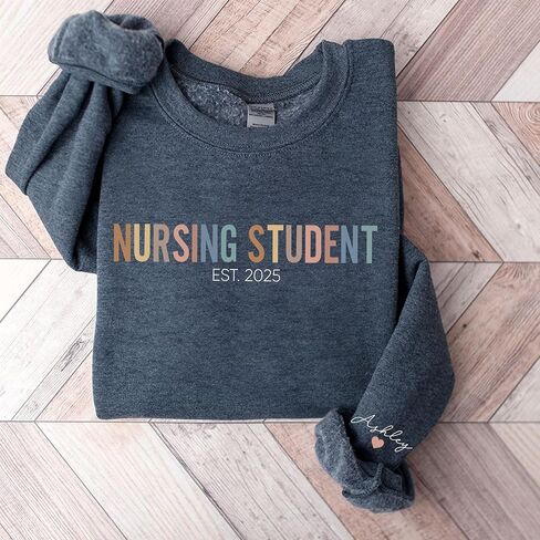 Personalized Nursing Student Sweatshirt, Custom Future Nurse Shirt, Medical School Gift, Gift for Healthcare Student in Saudi Arabia