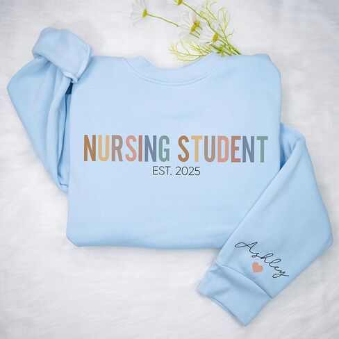 Personalized Nursing Student Sweatshirt, Custom Future Nurse Shirt, Medical School Gift, Gift for Healthcare Student in Saudi Arabia