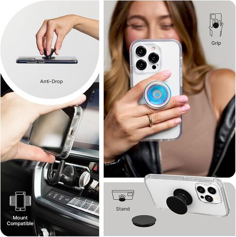 ​​​​PopSockets: Phone Grip with Expanding Kickstand, Pop Socket for Phone - Neon Pink in Saudi Arabia