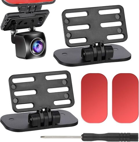 Rear Camera Holder (2 Pcs), Universal Dash Cam Mount Adhesive Back Windshield Backup Camera Mount Adjustable Rearview Cameras Bracket Rear Window Bracket Car Recorder Mirror Cam Reverse Cameras Holder in Kuwait