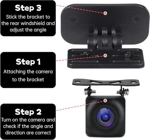 Rear Camera Holder (2 Pcs), Universal Dash Cam Mount Adhesive Back Windshield Backup Camera Mount Adjustable Rearview Cameras Bracket Rear Window Bracket Car Recorder Mirror Cam Reverse Cameras Holder in Kuwait