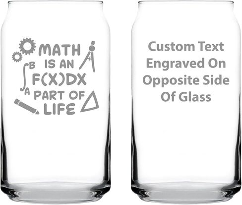 Math is an Integral Part of Life - Beer Can Pint Glass - Funny Math Nerd or Teacher Gifts for Women & Men - 16 oz in Saudi Arabia