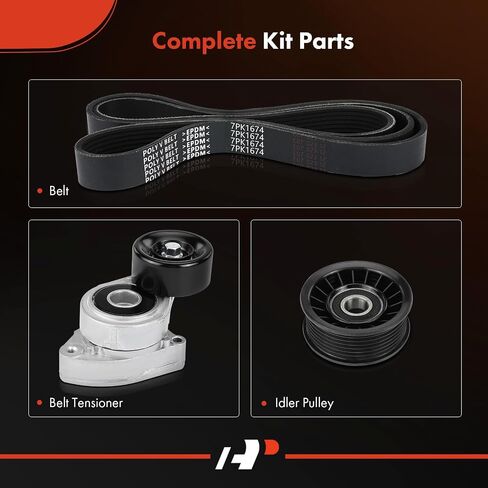 A-Premium Engine Serpentine Belt Drive Kit Compatible with Honda Civic 2006 2007 2008 2009 2010 2011 - DOHC 2.0L in Saudi Arabia
