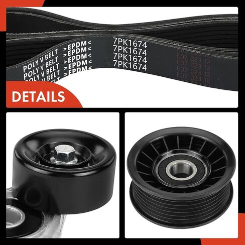 A-Premium Engine Serpentine Belt Drive Kit Compatible with Honda Civic 2006 2007 2008 2009 2010 2011 - DOHC 2.0L in Saudi Arabia