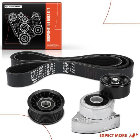 A-Premium Engine Serpentine Belt Drive Kit Compatible with Honda Civic 2006 2007 2008 2009 2010 2011 - DOHC 2.0L in Saudi Arabia