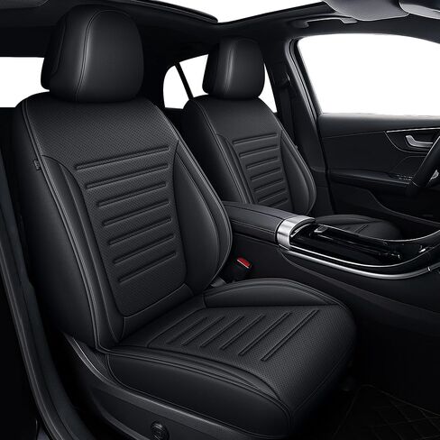 Seat Covers for Mercedes-Benz GLC 2016 2017 2018 2019 2020 2021 2022, Custom Fit Car Seat Protectors Full Set, Waterproof Premium Leather, for 5-Seater Model - Black in Saudi Arabia