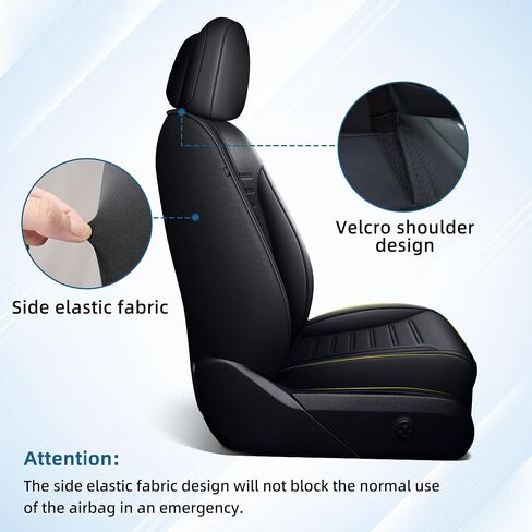 Seat Covers for Mercedes-Benz GLC 2016 2017 2018 2019 2020 2021 2022, Custom Fit Car Seat Protectors Full Set, Waterproof Premium Leather, for 5-Seater Model - Black in Saudi Arabia