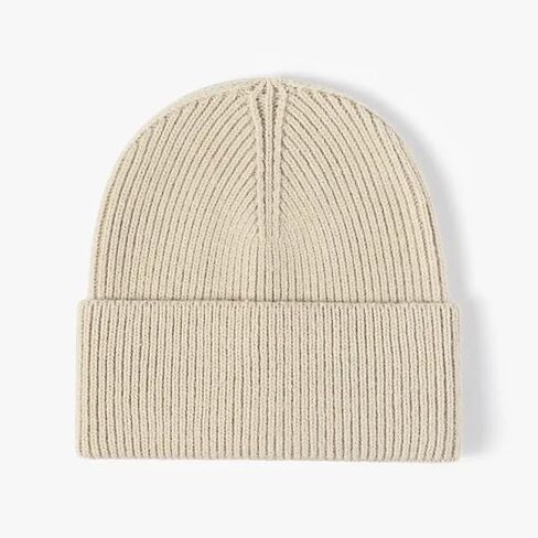 Ribbed Knit Beanie – Soft Warm Winter Hat for Men and Women, Cozy Cuffed Beanie, Ideal Cold-Weather Accessory in Saudi Arabia