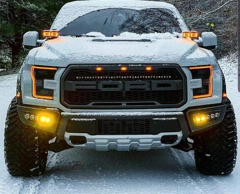 طقم إضاءة بغطاء محرك السيارة الرباعي من M&R متوافق مع 2017 2018 2019 2020 Ford Raptor in Saudi Arabia