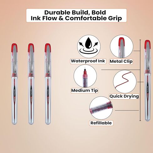 Felt Tip Fluency Pens, Medium Point (0.7mm), Waterproof Black ink, Fast Dry, No Smear No Bleed for Journaling, Note-Taking, Signing & Smooth Writing, 8 Count in Kuwait