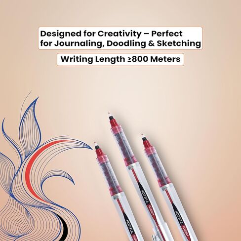 Felt Tip Fluency Pens, Medium Point (0.7mm), Waterproof Black ink, Fast Dry, No Smear No Bleed for Journaling, Note-Taking, Signing & Smooth Writing, 8 Count in Kuwait
