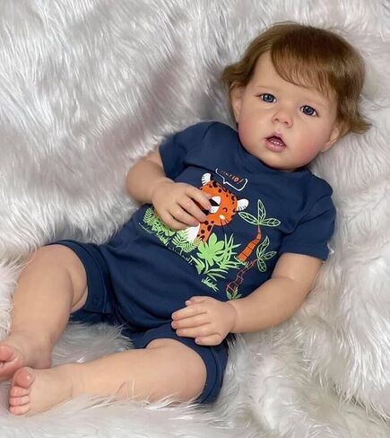 Zero Pam Lifelike Reborn Baby Dolls Boy 20 inch Realistic Baby Doll Soft Silicone Vinyl Full Body Real Looking Reborn Doll Eyes Open wiht Hair for Kids Aged 3+with Bottle & Pacifier in Saudi Arabia