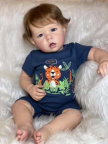 Zero Pam Lifelike Reborn Baby Dolls Boy 20 inch Realistic Baby Doll Soft Silicone Vinyl Full Body Real Looking Reborn Doll Eyes Open wiht Hair for Kids Aged 3+with Bottle & Pacifier in Saudi Arabia
