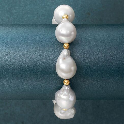 Ross-Simons 13-14mm Cultured Baroque Pearl Stretch Bracelet With 14kt Yellow Gold in Saudi Arabia