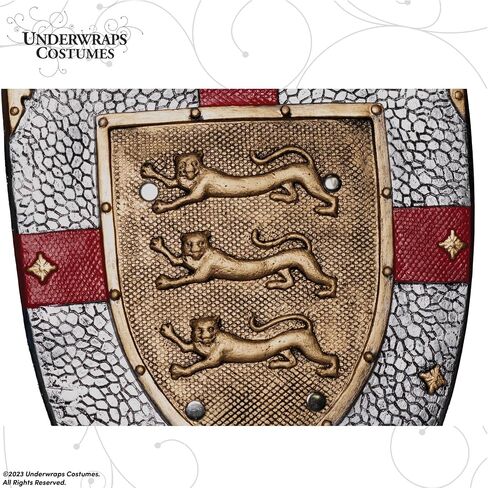 UNDERWRAPS Three Lions Foam Shield - Toy Shield for Men, Medieval Home Decor, Foam Weapons for Halloween, Kids Costume Accessories, Knight Cosplay Prop Shield in Saudi Arabia
