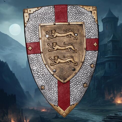 UNDERWRAPS Three Lions Foam Shield - Toy Shield for Men, Medieval Home Decor, Foam Weapons for Halloween, Kids Costume Accessories, Knight Cosplay Prop Shield in Saudi Arabia