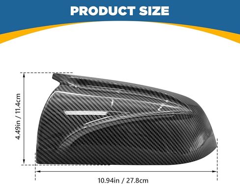 TOPUS Pair Side Mirror Cover Caps Replacement for Tesla Model 3 2018-2024 Ox Horn Style Car Exterior Reversing Rear View Mirror Housing Left & Right Carbon Fiber in Kuwait