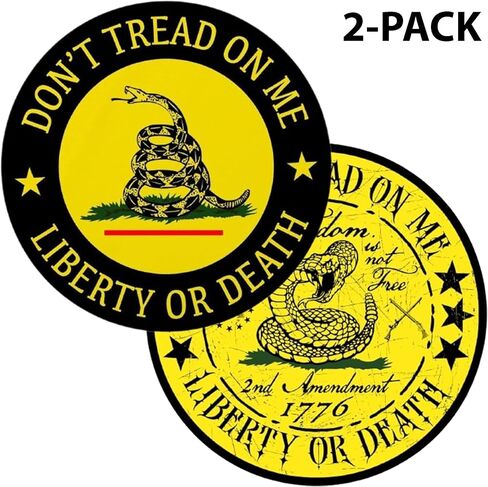 eDesign 2-Pack Don't Tread On Me Liberty or Death Vinyl Sticker Decal - 4 Inches - Dont Tread On Me Sticker for Car Truck SUV Van Window Bumper Wall Laptop Tablet Cup Tumbler and Any Smooth Surface in Saudi Arabia