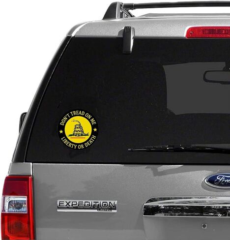 eDesign 2-Pack Don't Tread On Me Liberty or Death Vinyl Sticker Decal - 4 Inches - Dont Tread On Me Sticker for Car Truck SUV Van Window Bumper Wall Laptop Tablet Cup Tumbler and Any Smooth Surface in Saudi Arabia