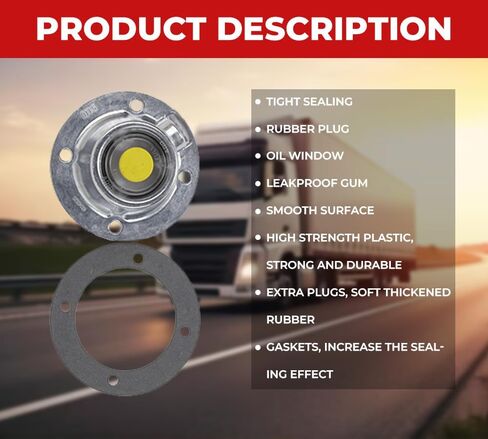 Mytee Products 6 Pack 3434009 Aluminum Trailer Hub Cap with Yellow Rubber Plugs & Gasket - 6 Holes HubCap with Side Pipe Plugs Gaskets for Trailer Axle Replaces 343-4009 19-QJ-313 342-009 8299 CHR1643 in Saudi Arabia