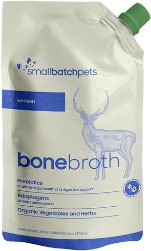 smallbatch Pets Shelf Stable Bone Broth, Organic Chicken Recipe with Prebiotics & Adaptogens, Topper for Dogs and Cats - 16 Ounce in Saudi Arabia