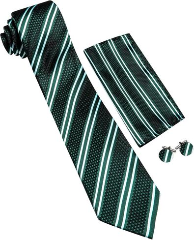 Ties for Men Silk Necktie with Handkerchief Cufflinks Set for Graduation Business Wedding in Saudi Arabia
