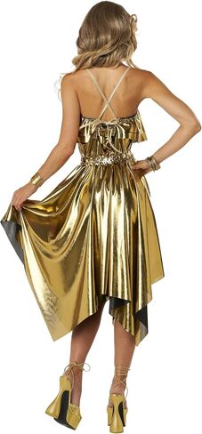 California Costumes, Women's 70'S Disco Dress - Gold, Size L in Saudi Arabia