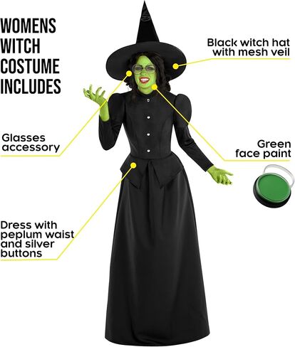 Morph Witch Costume Women With Makeup, Womens Witch Costumes For Adults, Costumes For Women, Womens Halloween Costume in Saudi Arabia